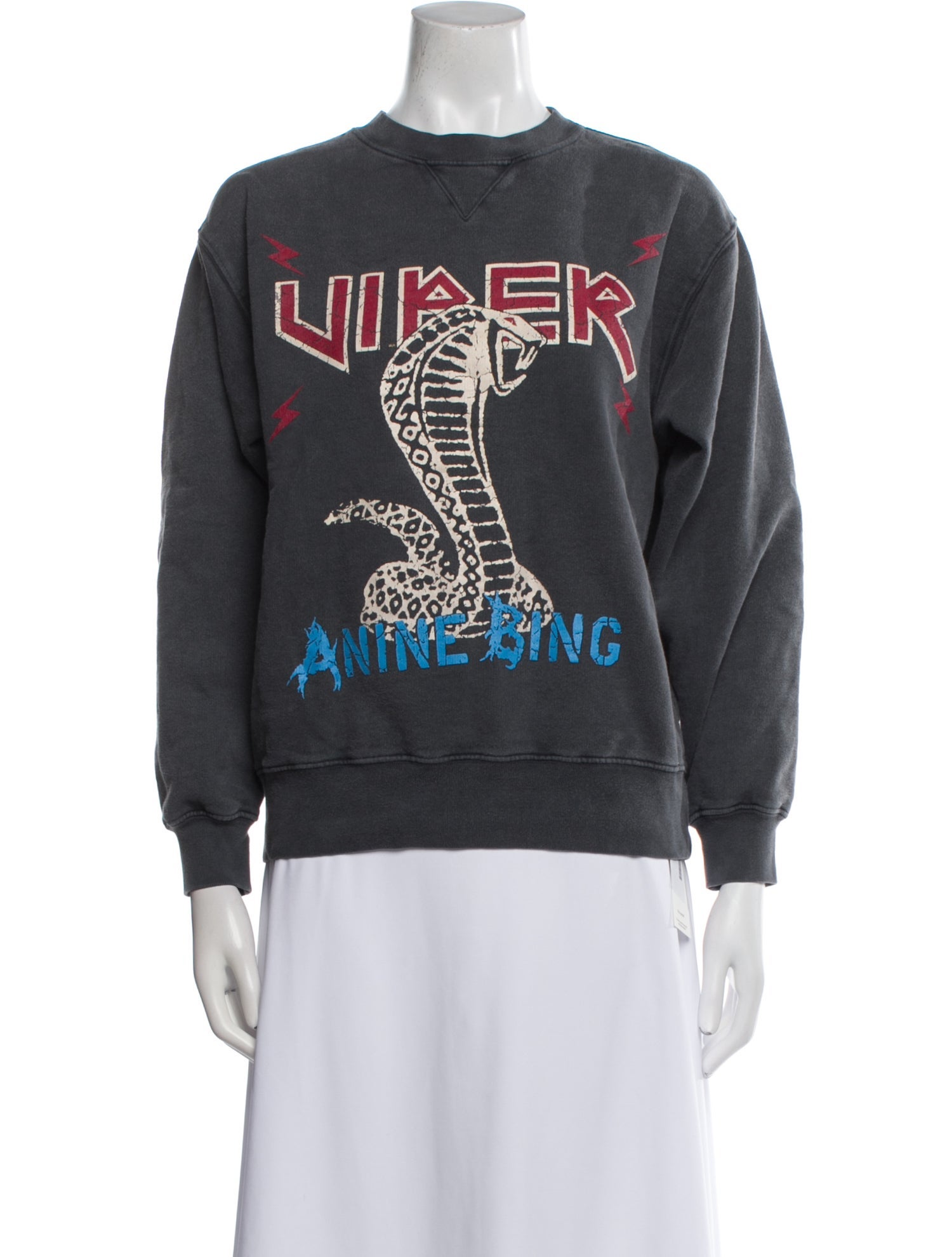 Anine Bing Graphic Print Crew Neck Sweatshirt