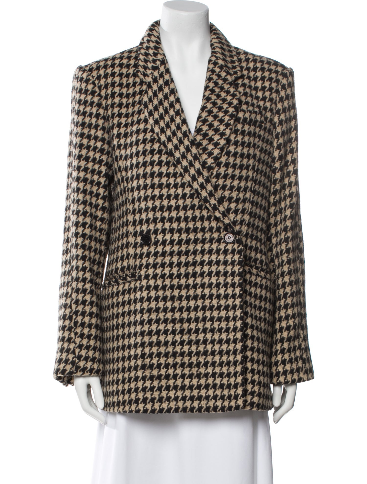 Anine Bing Houndstooth Print Blazer