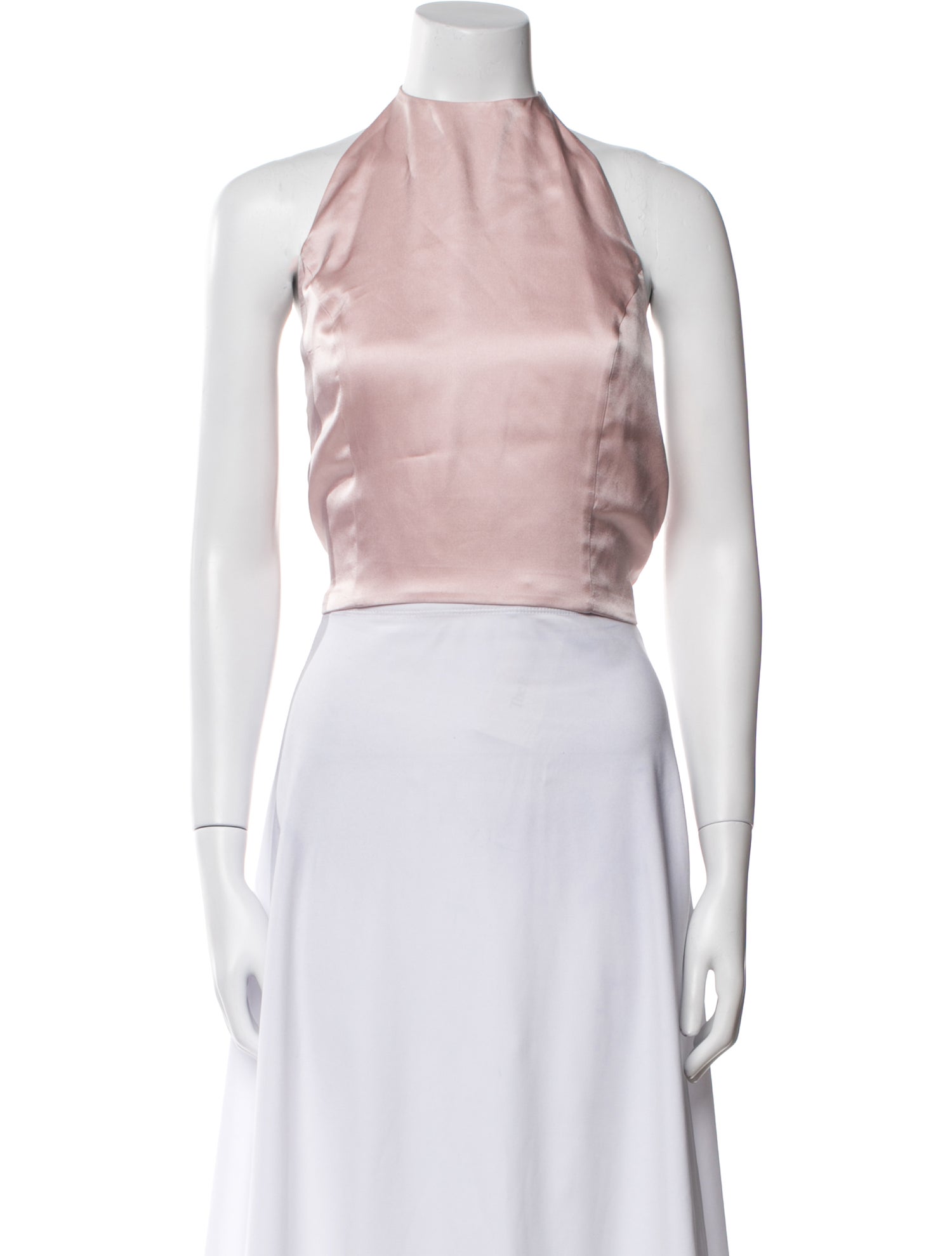 Anine Bing Silk Halterneck Crop Top