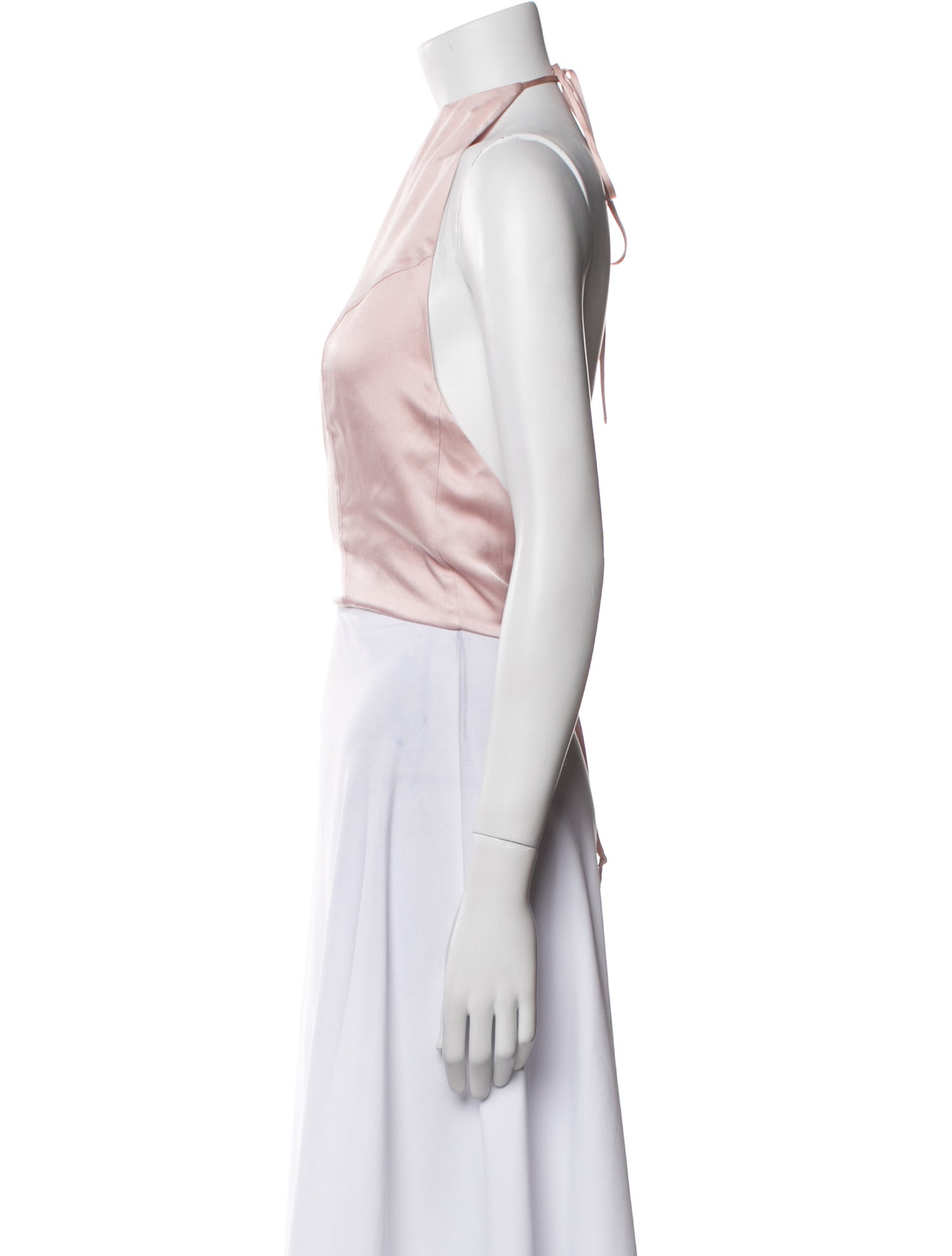 Anine Bing Silk Halterneck Crop Top