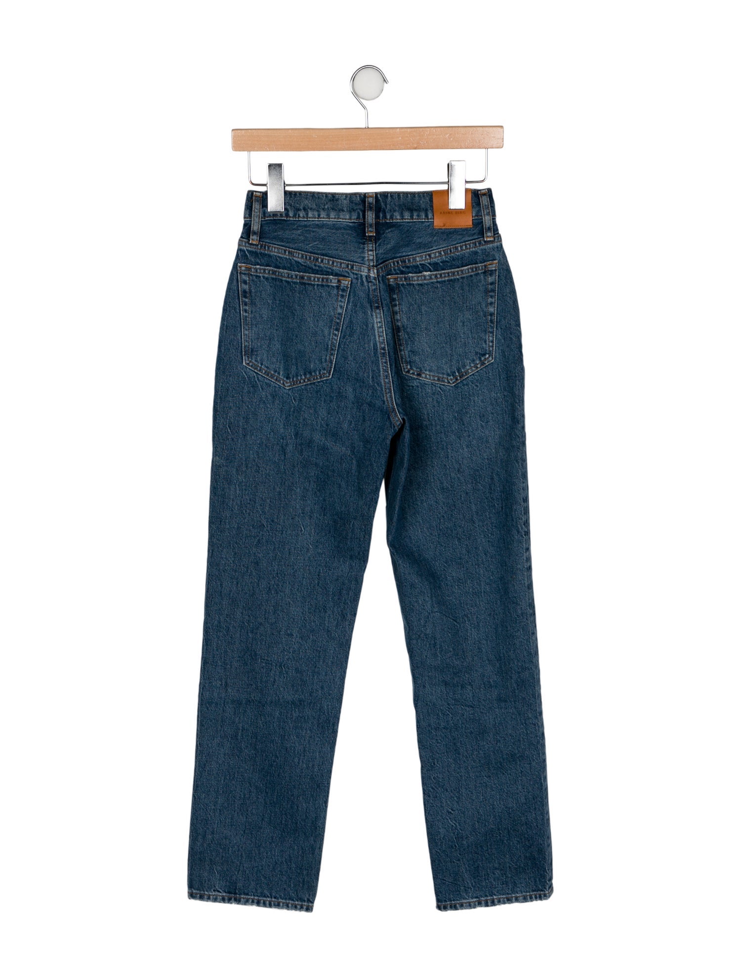Anine Bing Mid-Rise Straight Leg Jeans