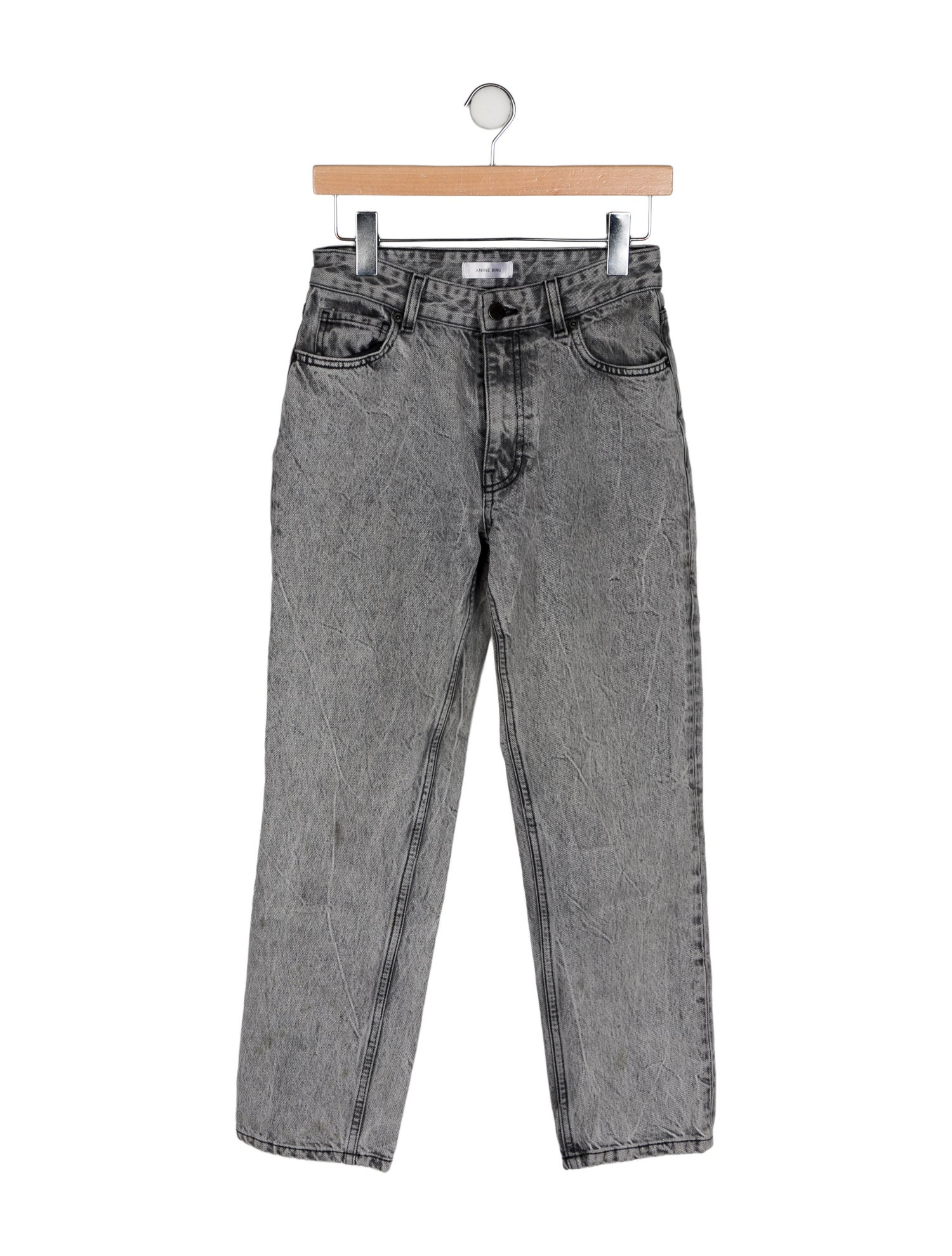 Anine Bing Mid-Rise Straight Leg Jeans