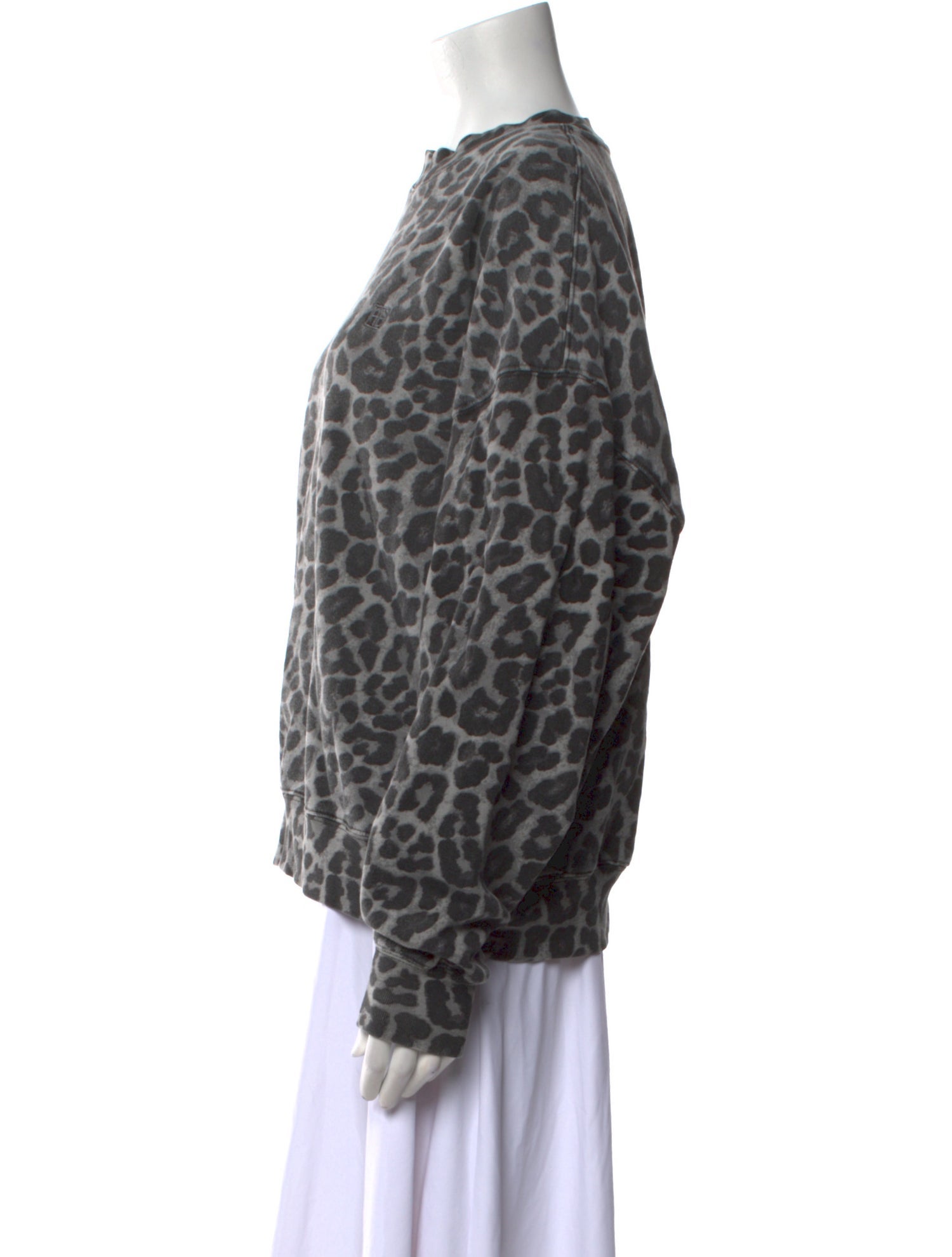 Anine Bing Animal Print Crew Neck Sweatshirt
