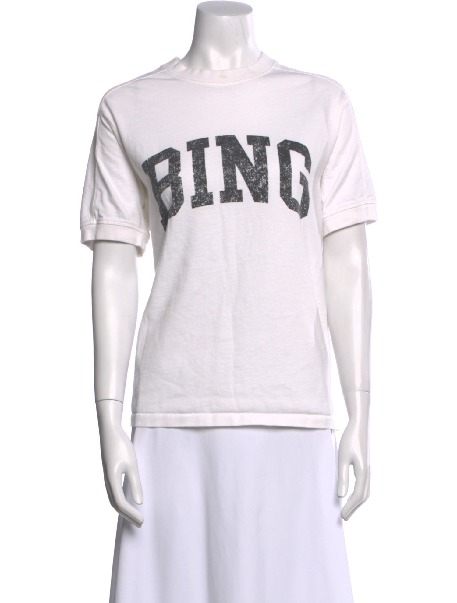 Anine Bing Graphic Print Mock Neck T-Shirt
