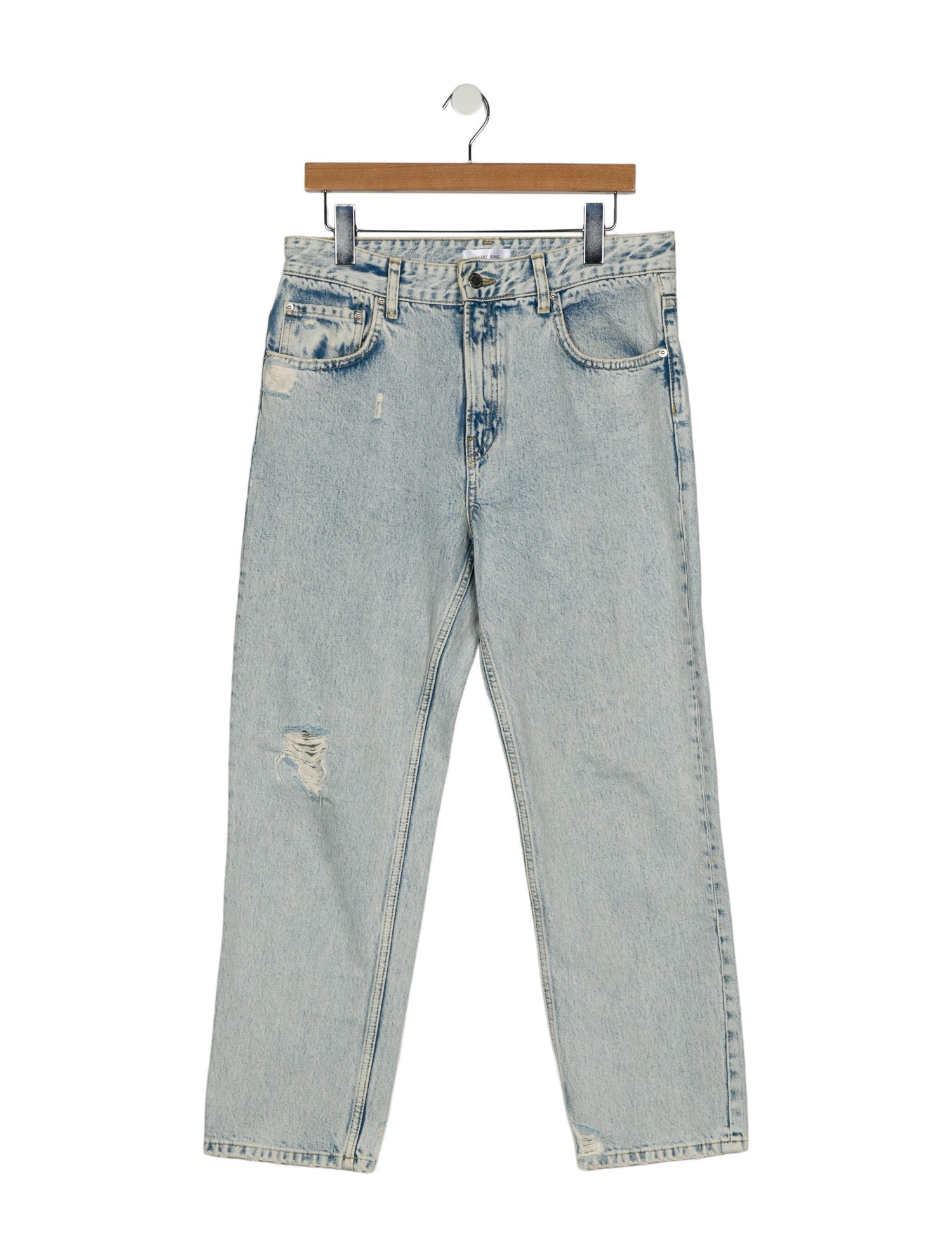 Anine Bing Mid-Rise Straight Leg Jeans