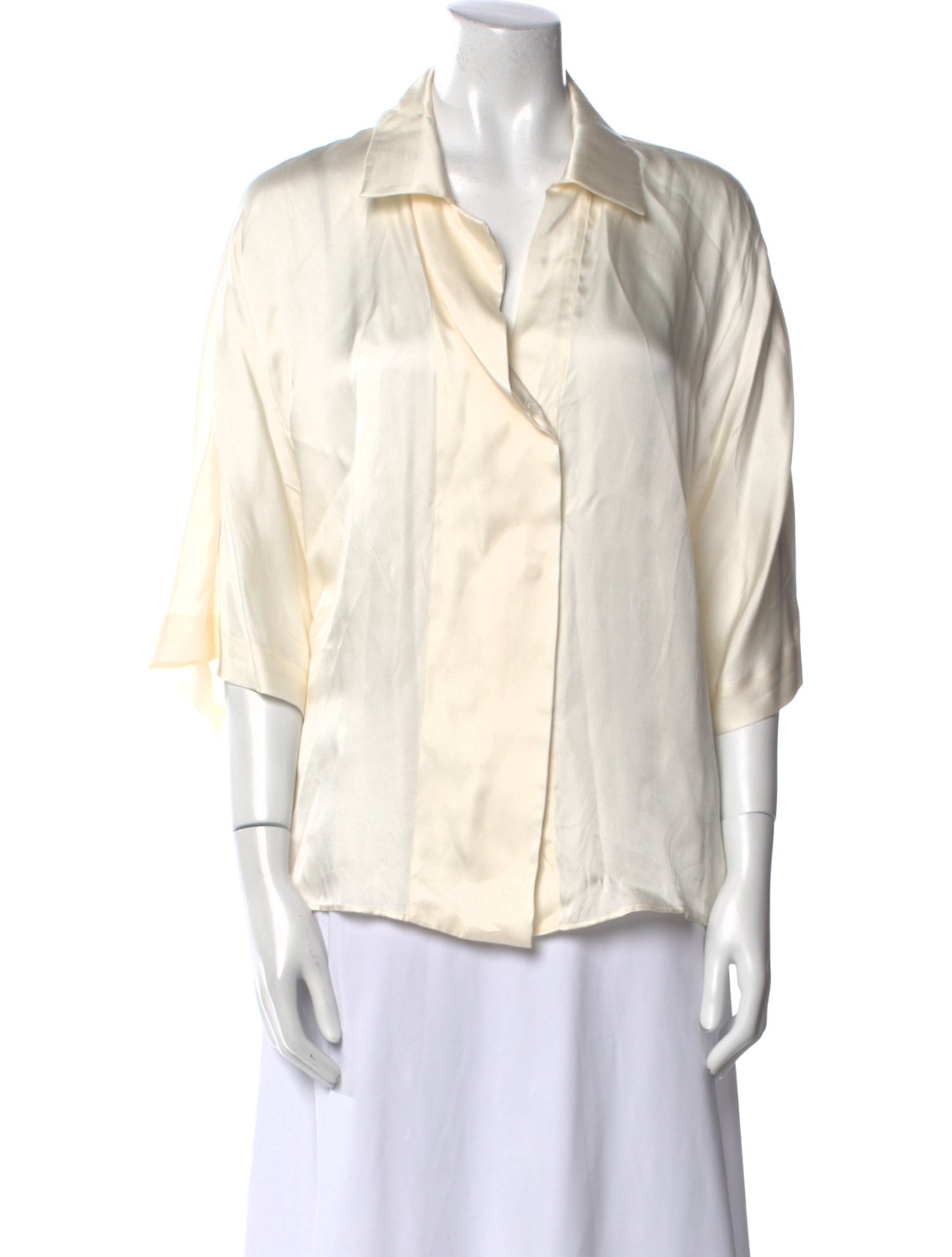 Anine Bing Silk V-Neck Blouse