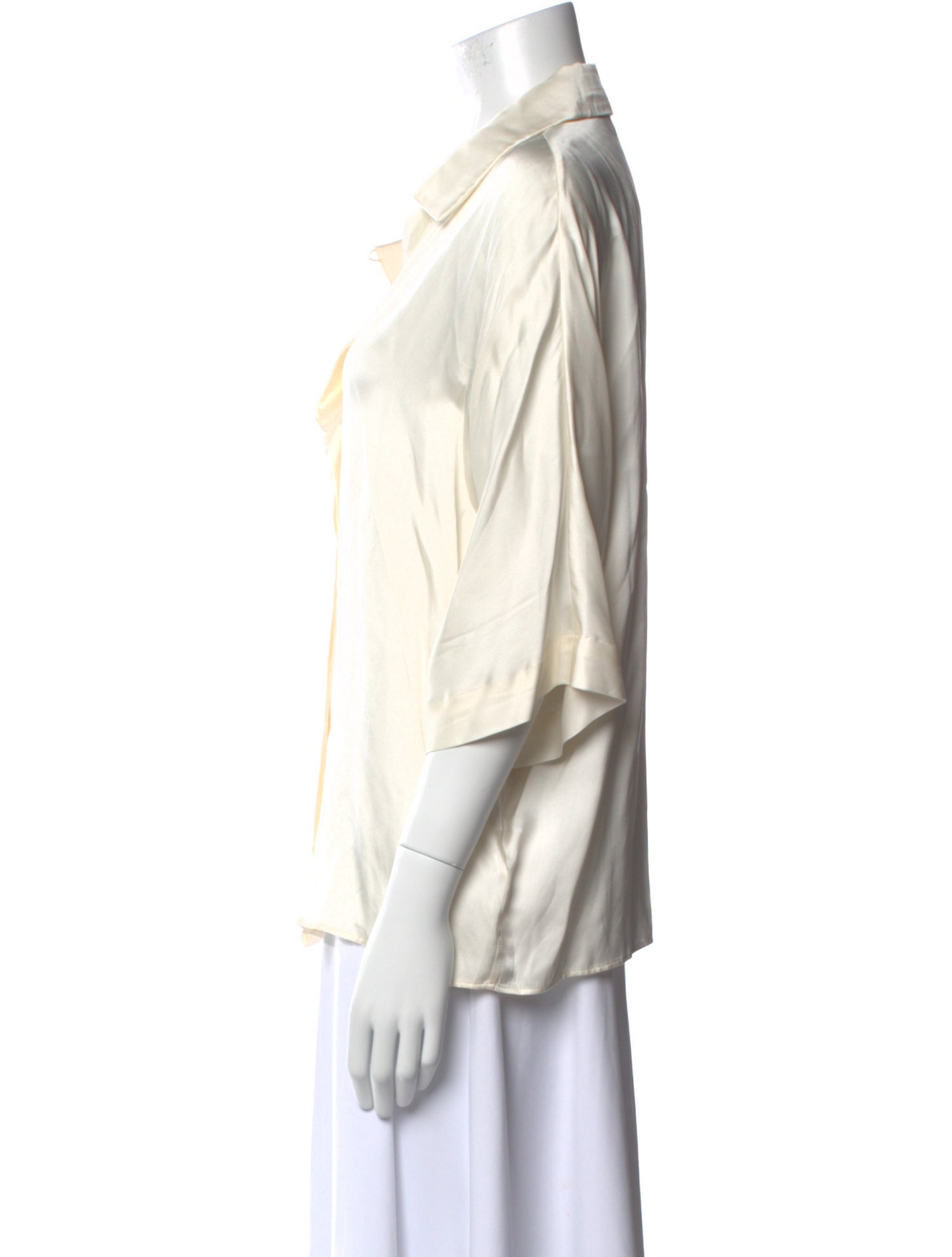 Anine Bing Silk V-Neck Blouse