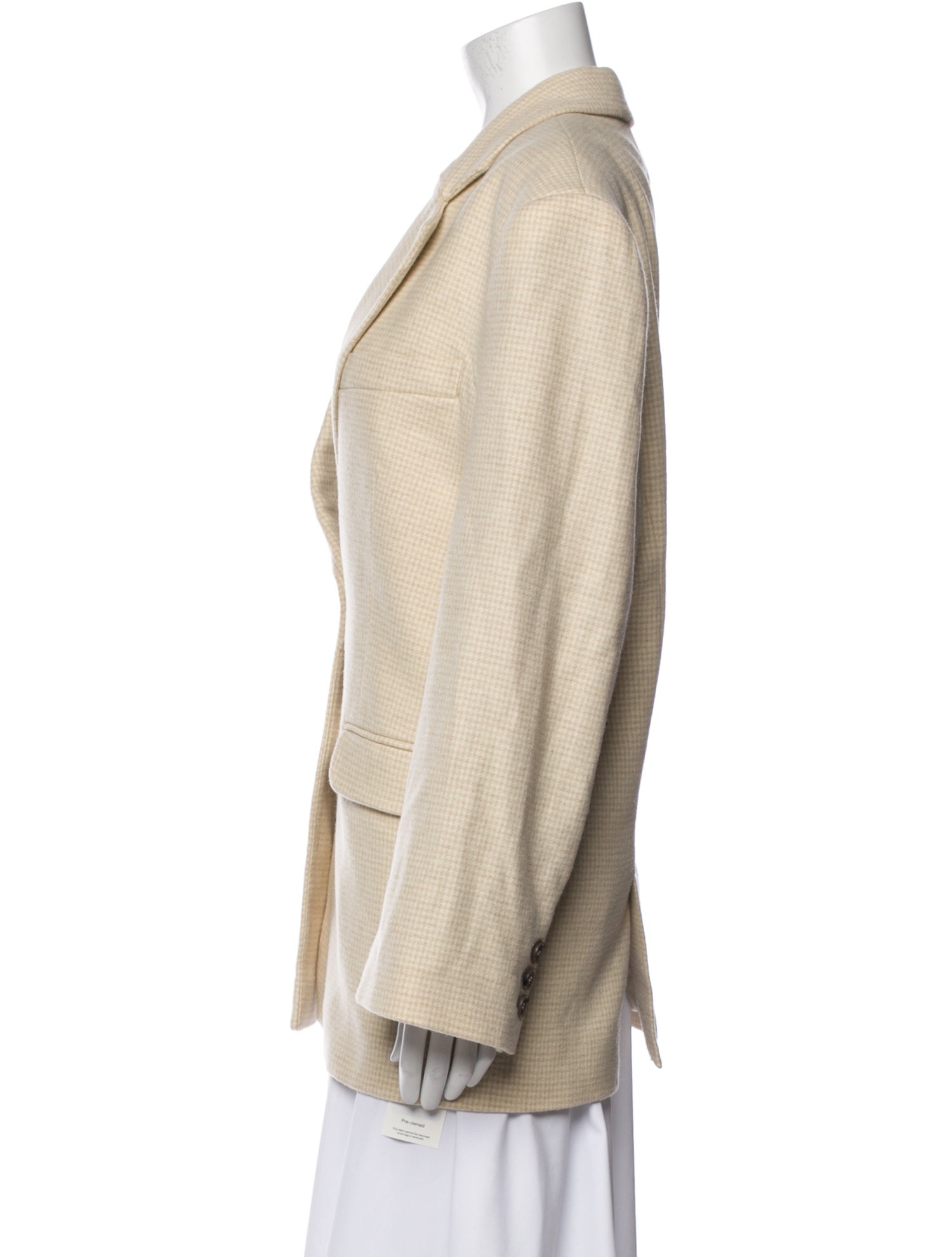 Anine Bing Virgin Wool Plaid Print Blazer