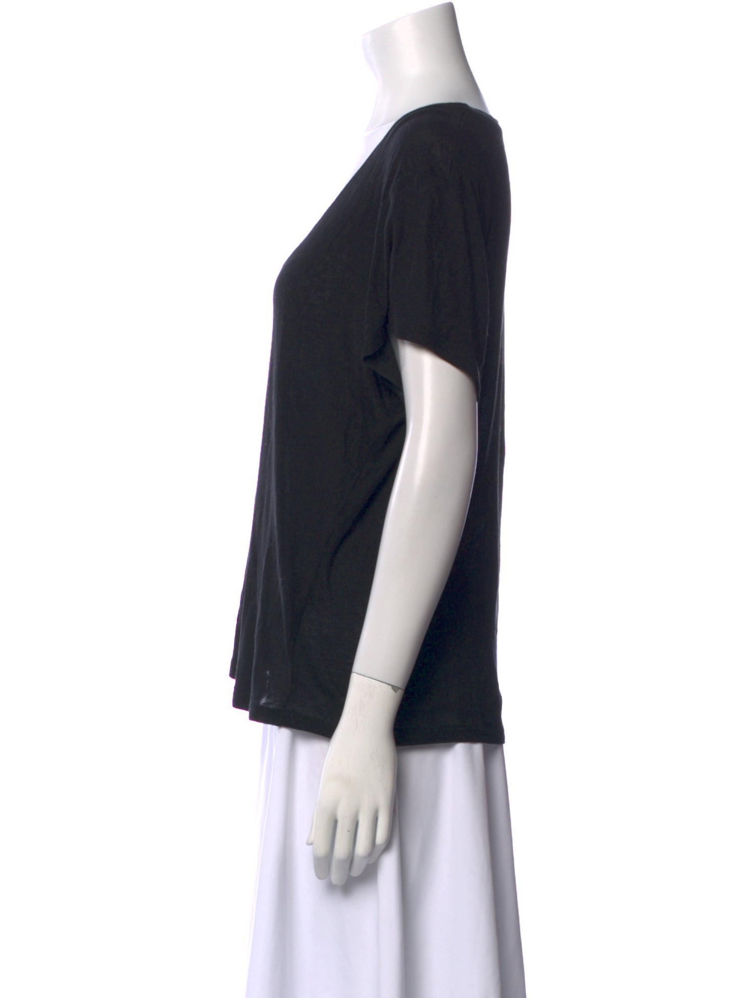 Anine Bing Silk V-Neck T-Shirt