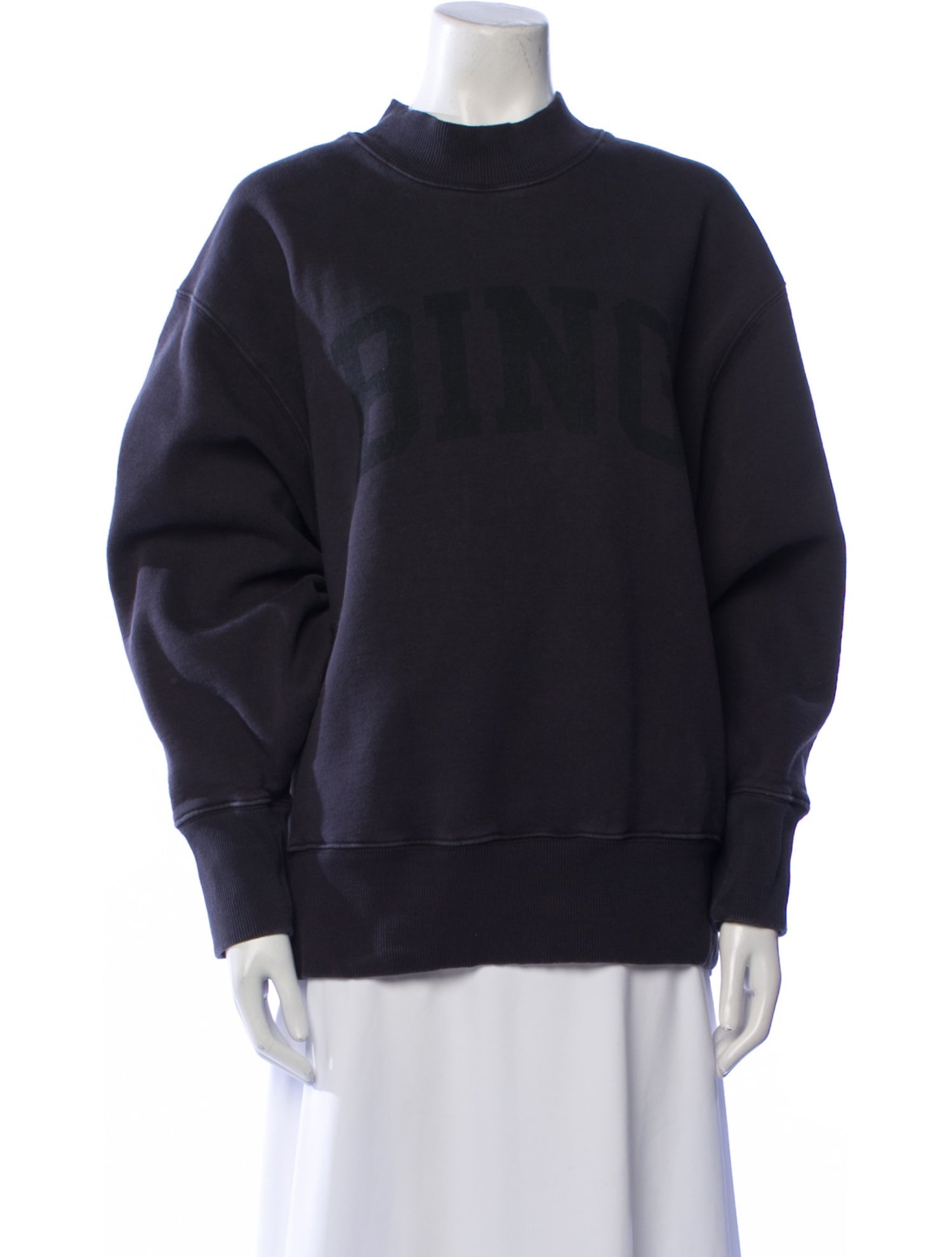 Anine Bing Mock Neck Long Sleeve Sweatshirt