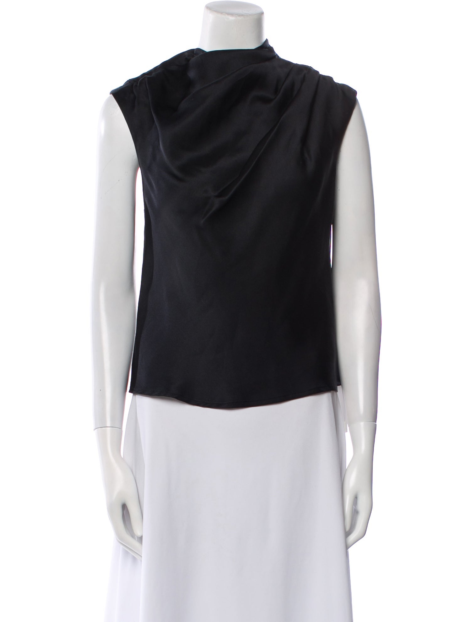 Anine Bing Silk Cowl Neck Top