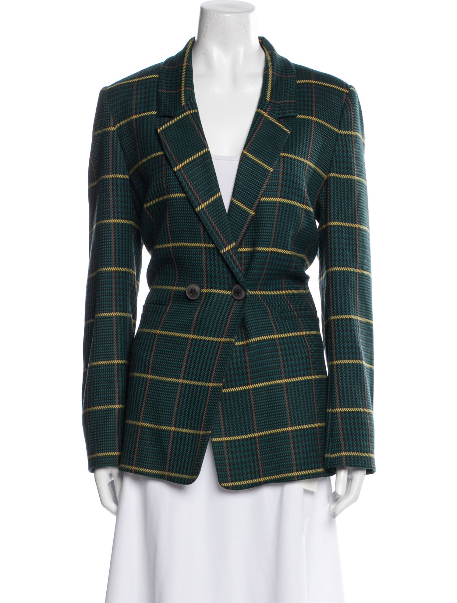 Anine Bing Plaid Print Blazer