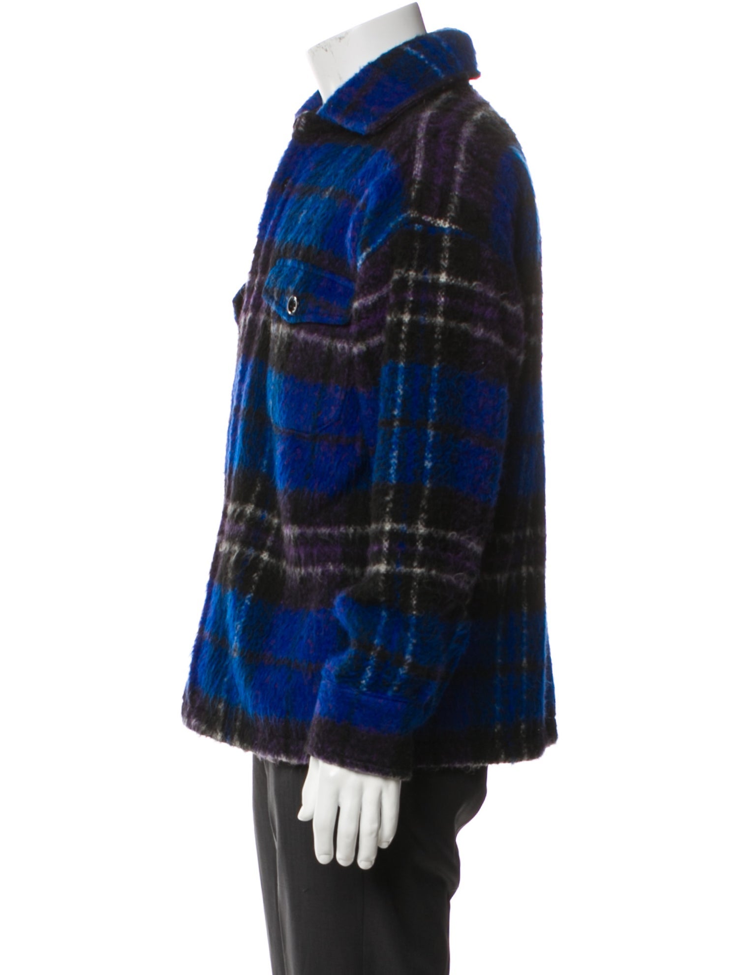 Anine Bing Plaid Print Denim Jacket