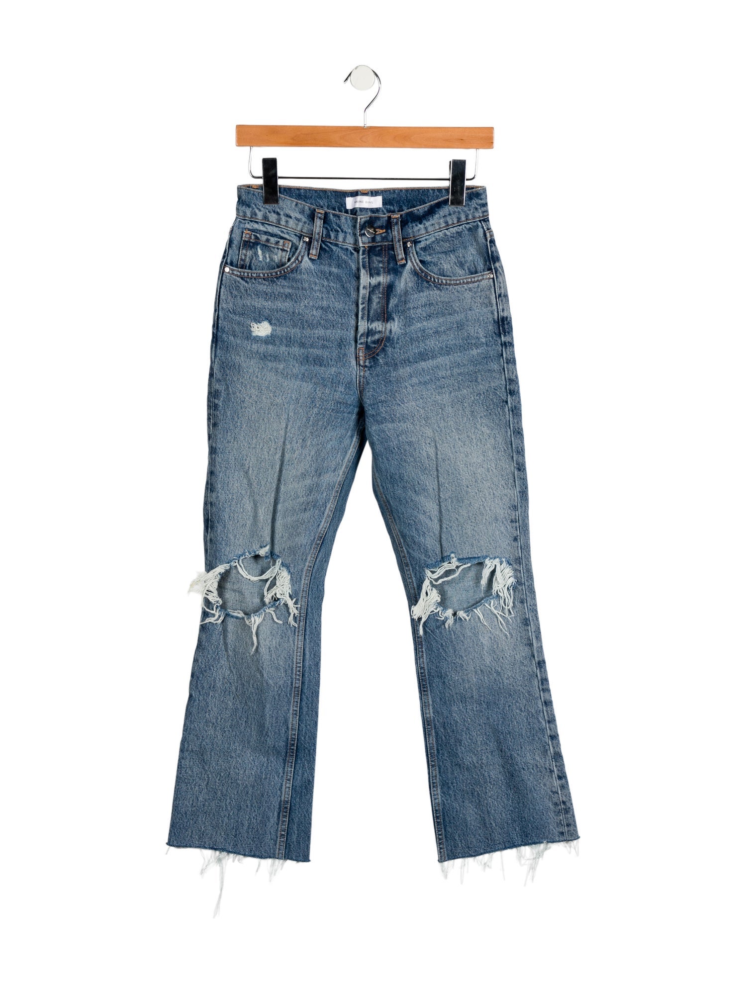 Anine Bing Mid-Rise Straight Leg Jeans
