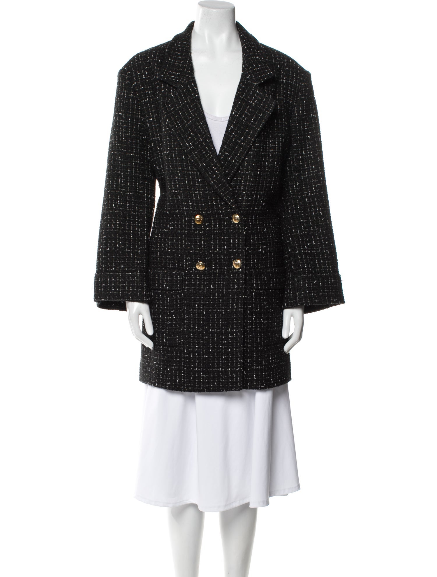 Anine Bing Wool Tweed Pattern Coat