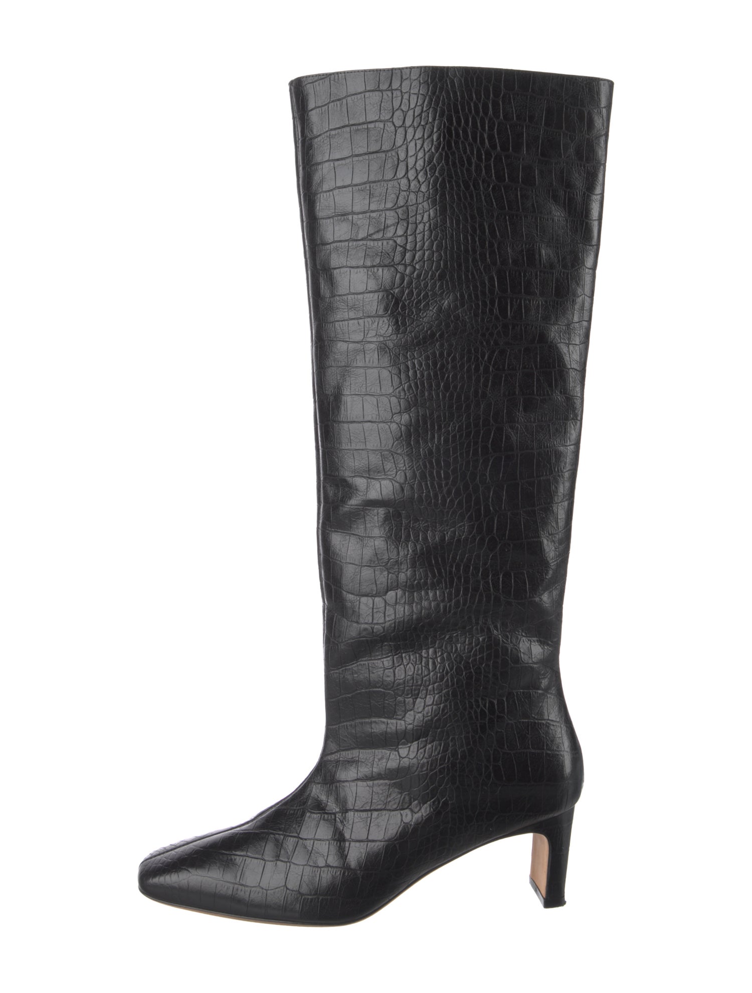 Anine Bing Embossed Leather Animal Print Boots