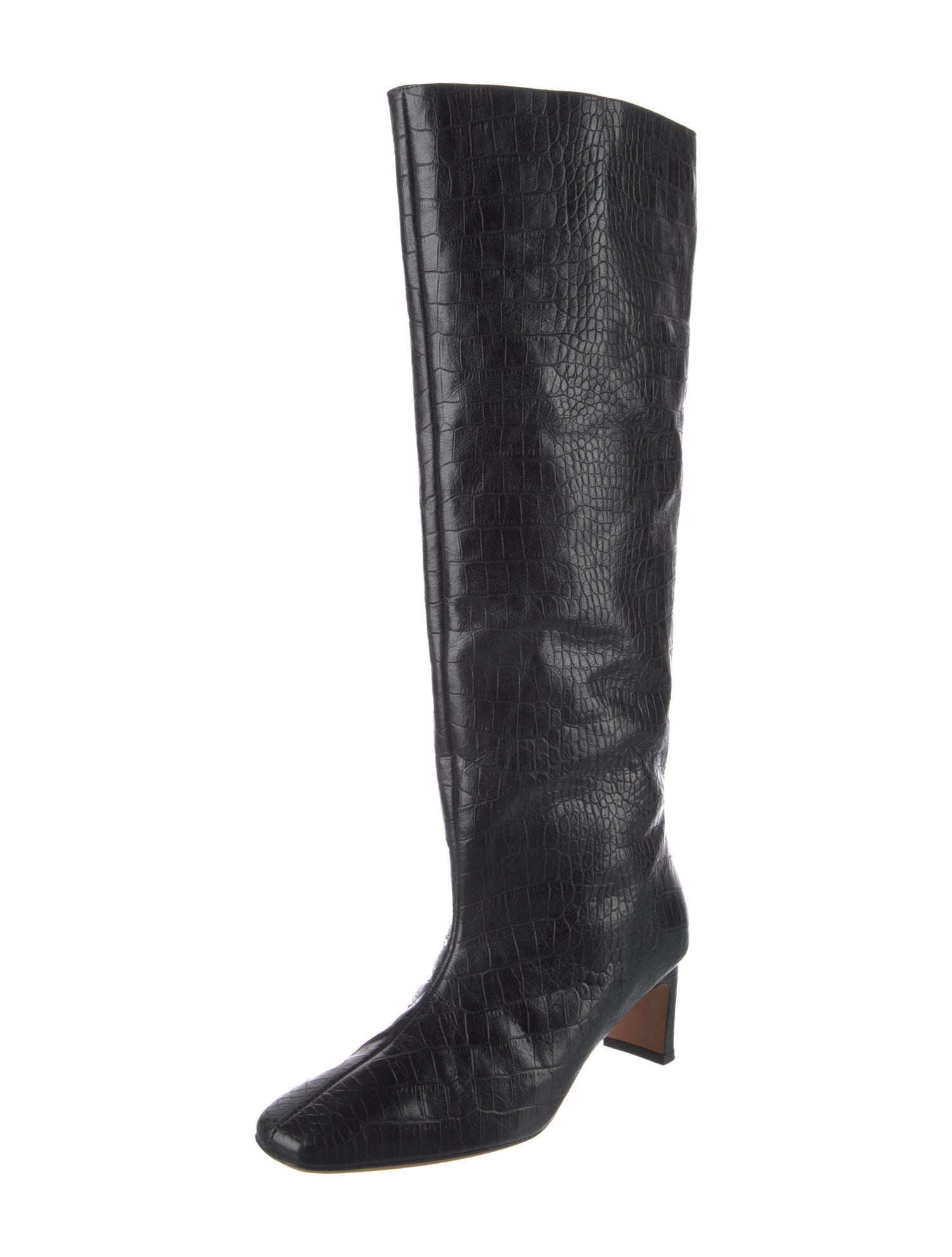 Anine Bing Embossed Leather Animal Print Boots