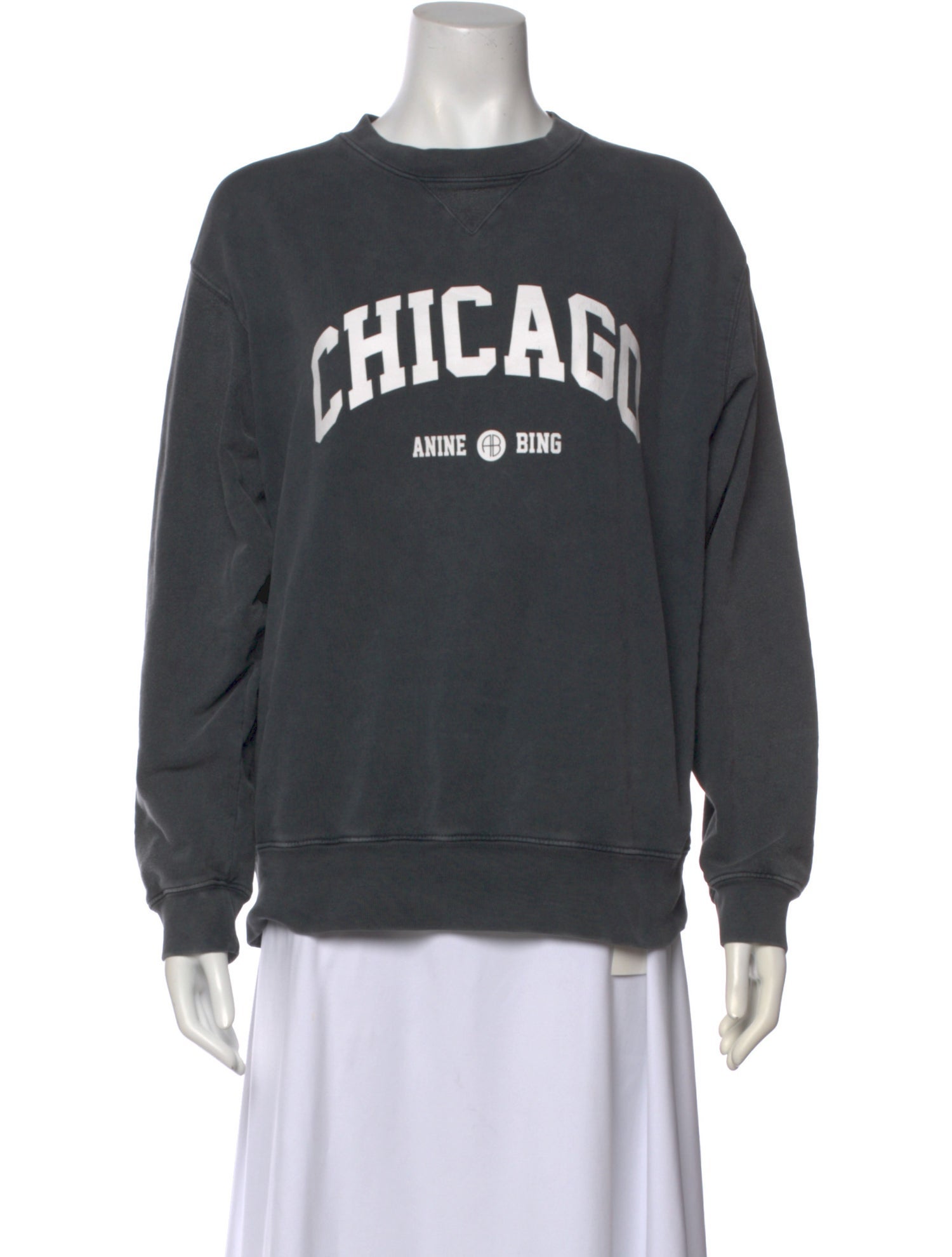 Anine Bing Graphic Print Crew Neck Sweater