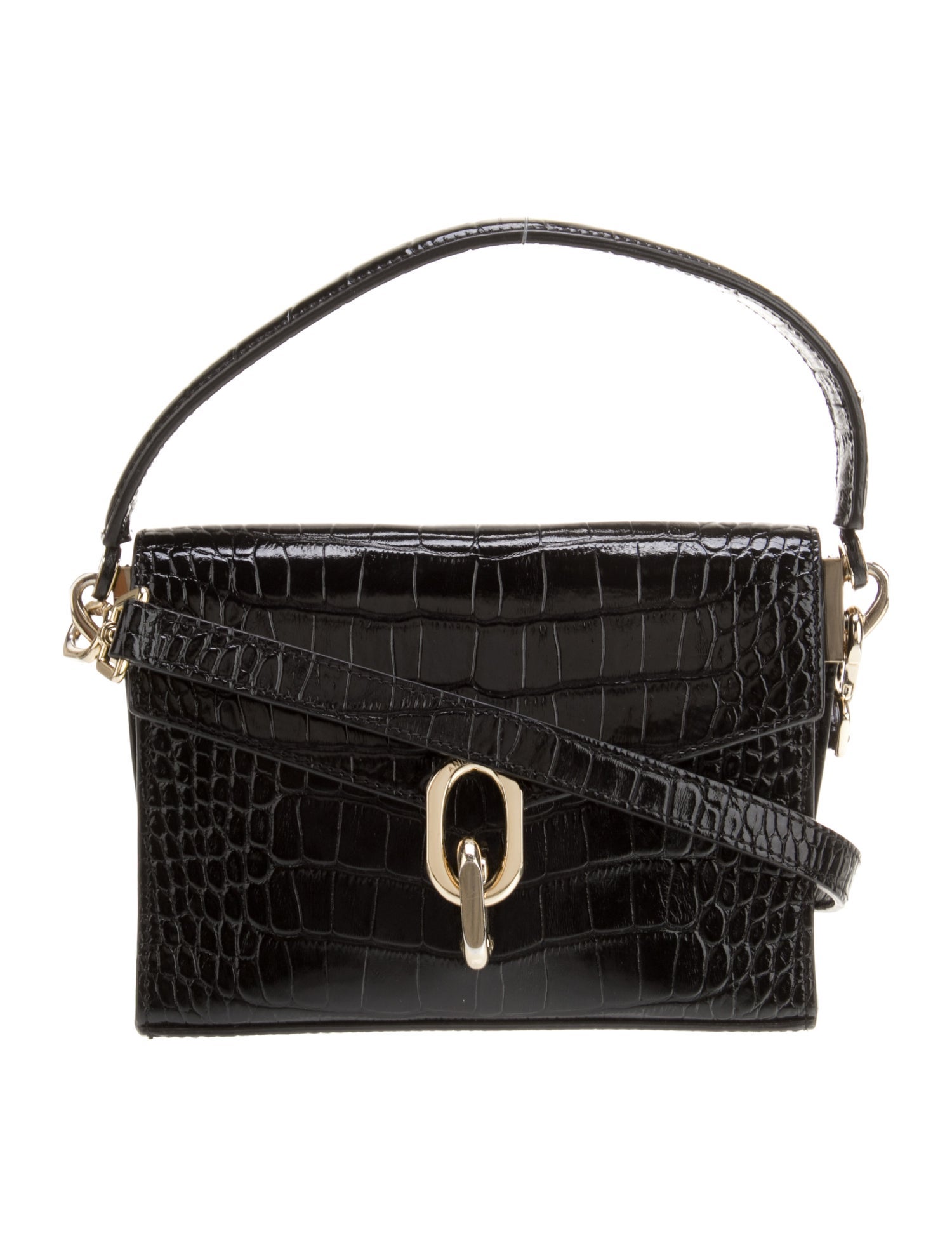 Anine Bing Embossed Leather Top Handle Bag