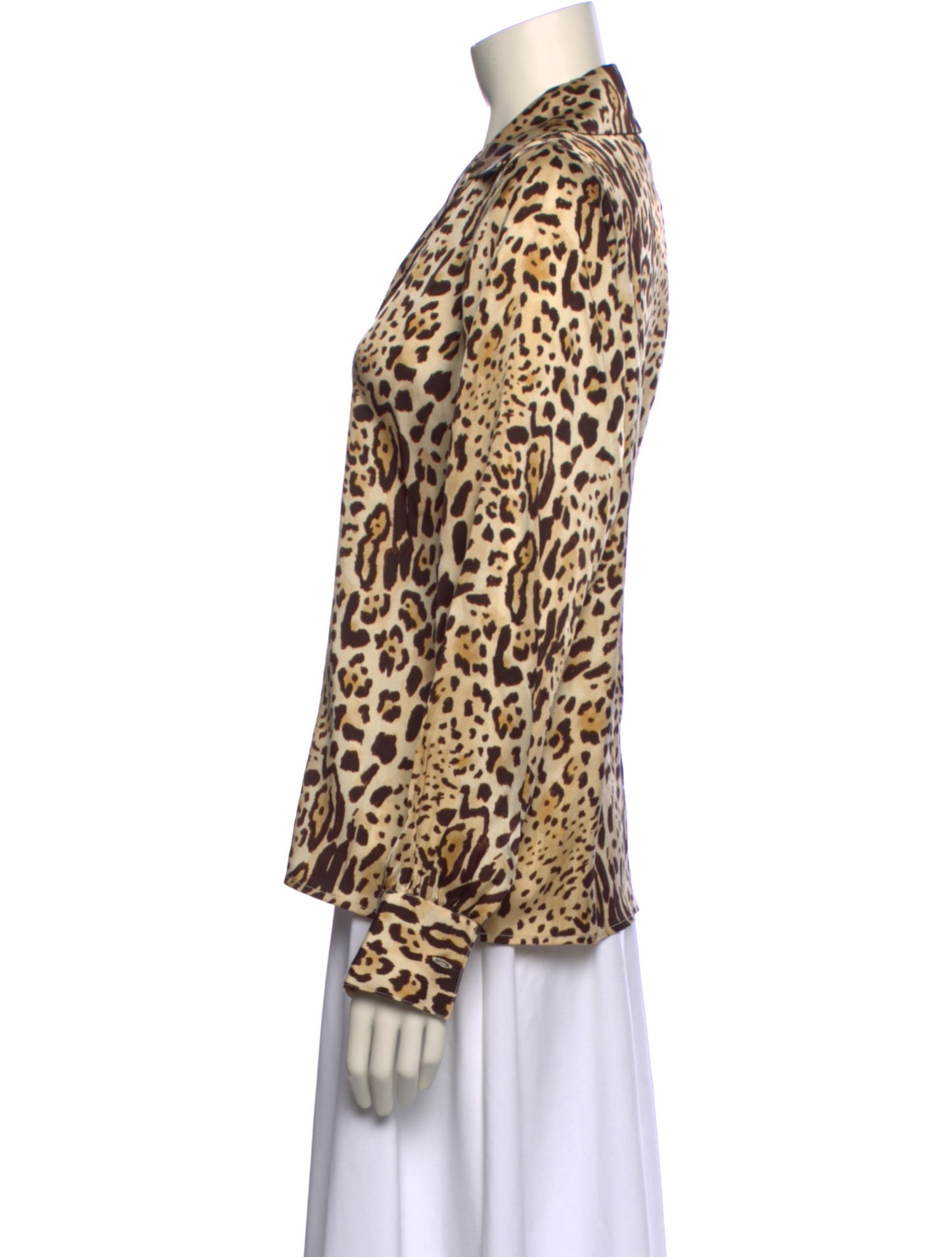Anine Bing Silk Animal Print Blouse
