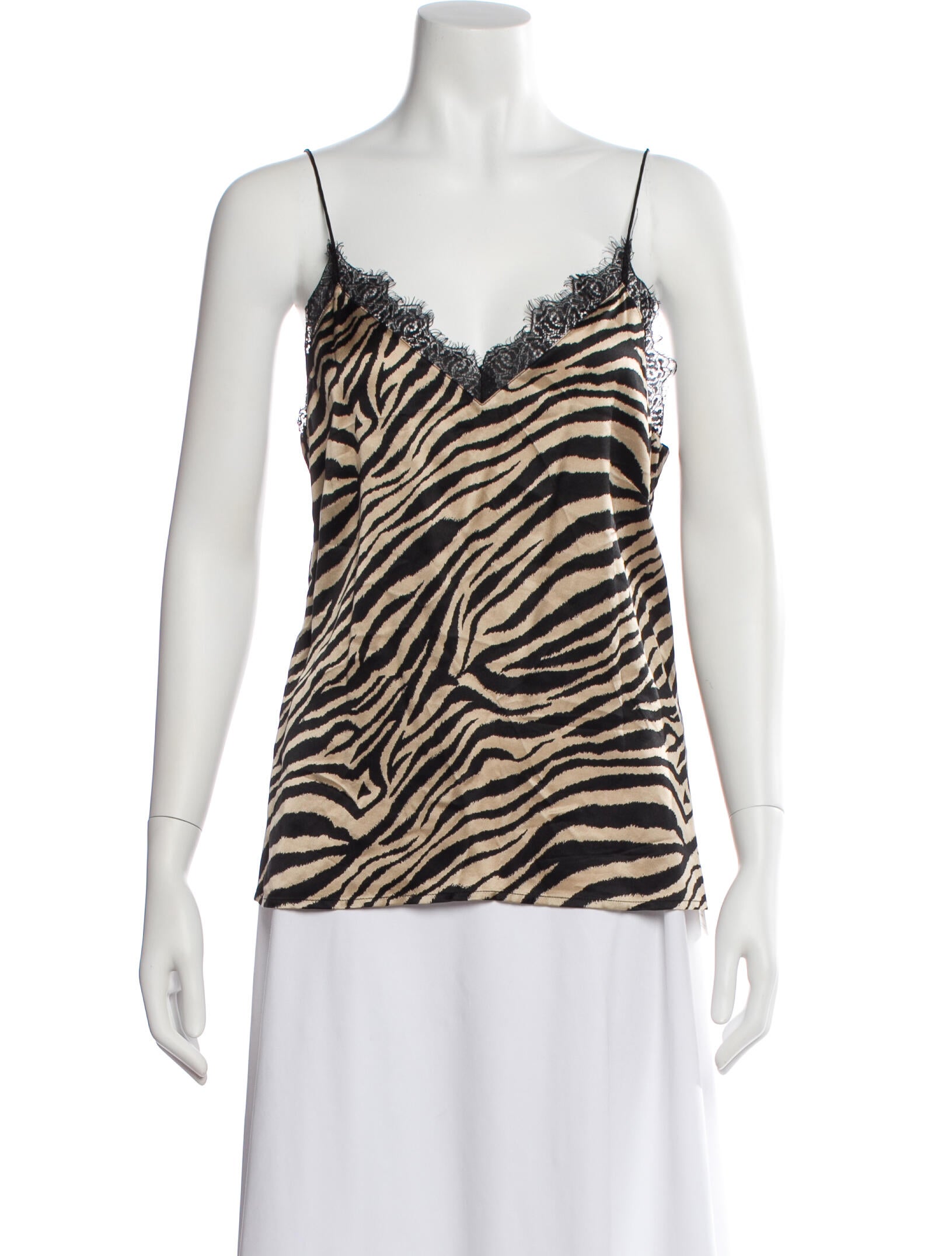 Anine Bing Silk Animal Print Top