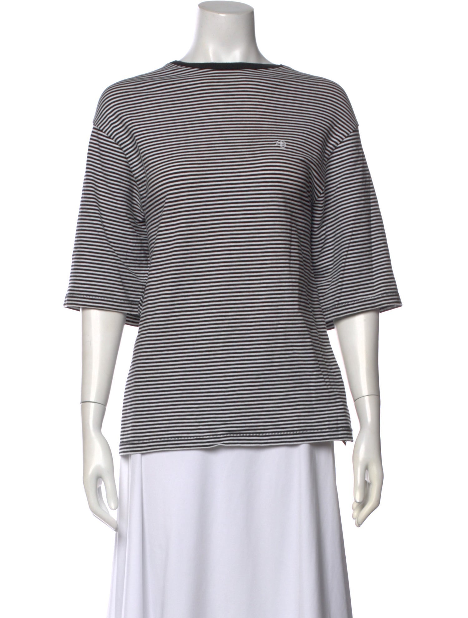 Anine Bing Striped Bateau Neckline Top