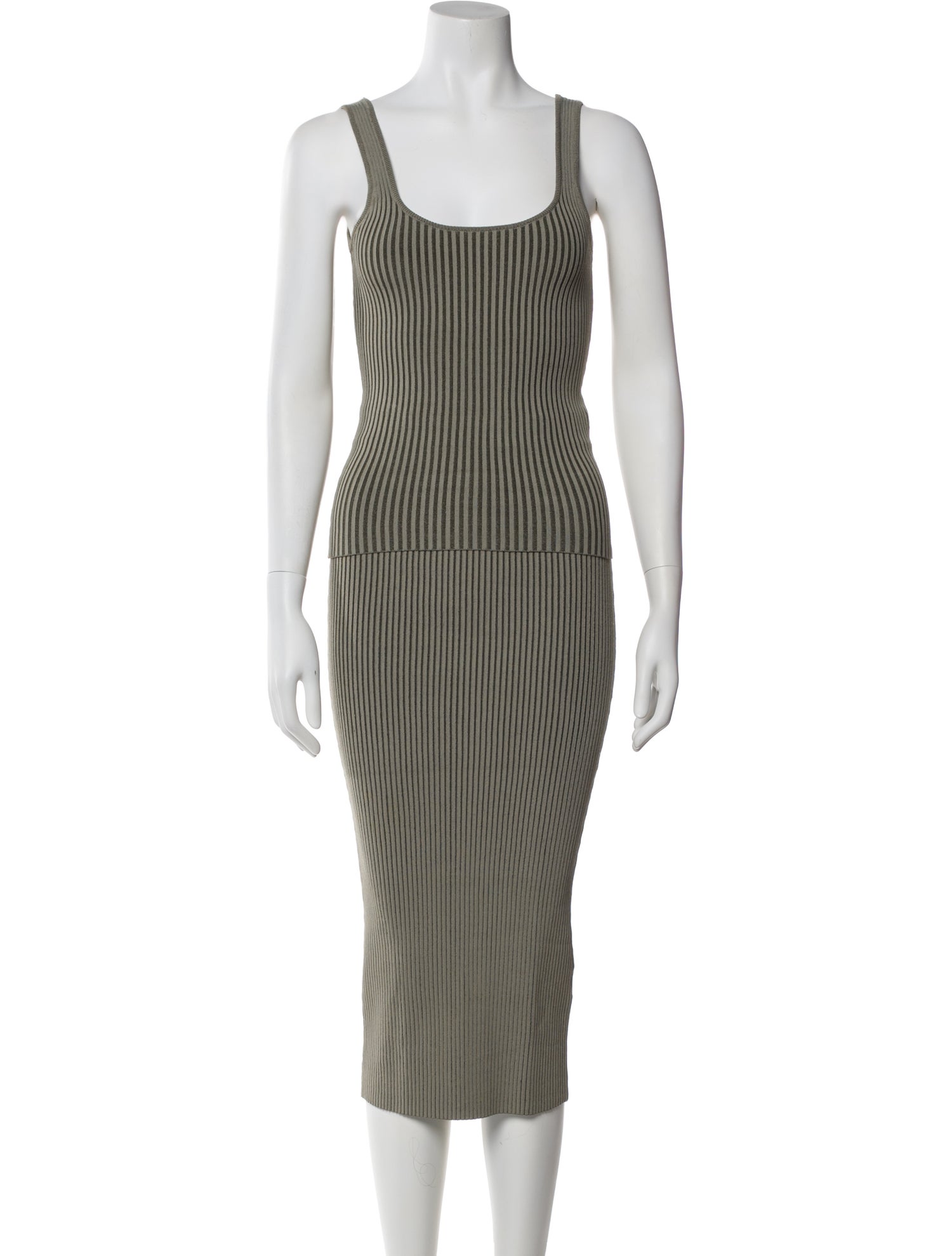 Anine Bing Striped Pleated Accents Skirt Set