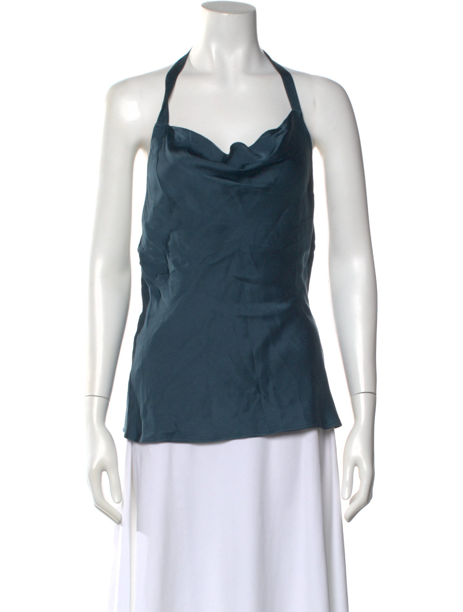 Anine Bing Silk Cowl Neck Top