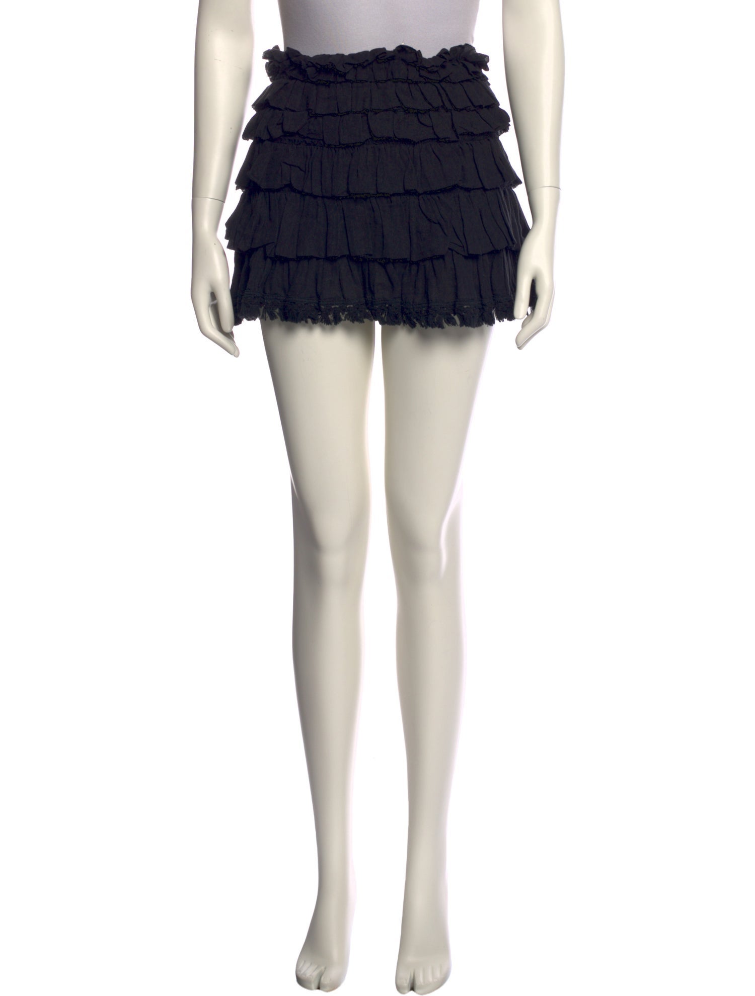 Anine Bing Ruffle Embellishment Mini Skirt