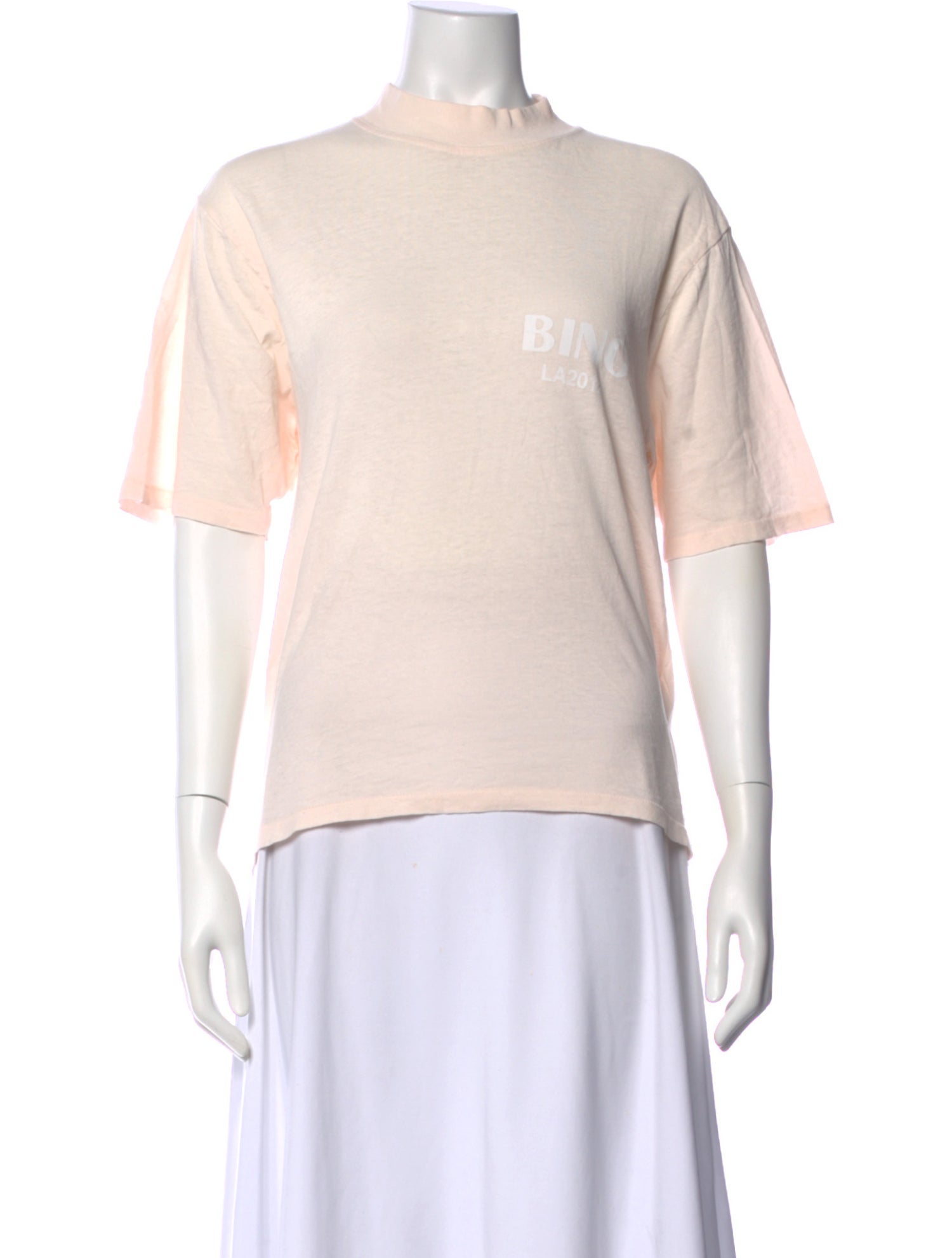 Anine Bing Mock Neck Short Sleeve T-Shirt