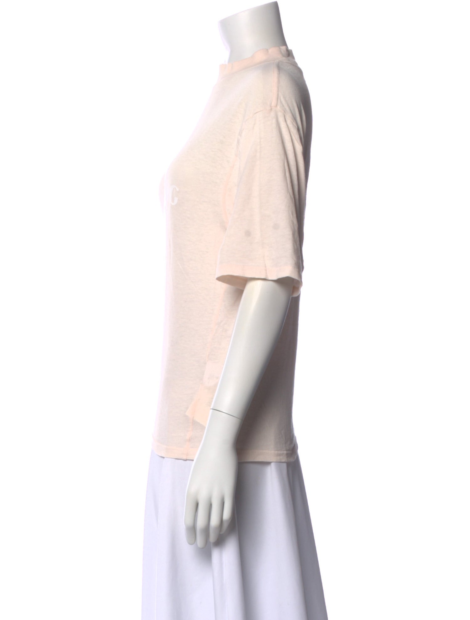 Anine Bing Mock Neck Short Sleeve T-Shirt