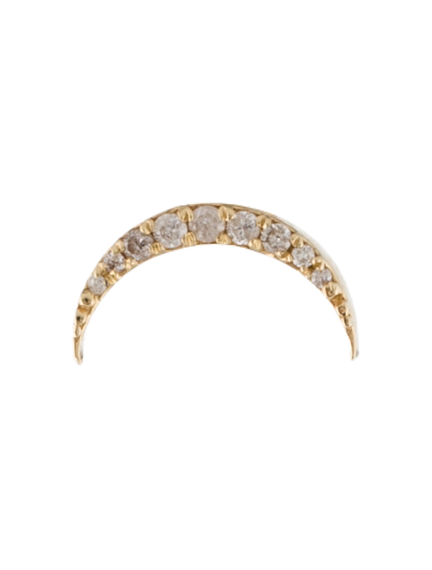 Anine Bing 14K Diamond Single Moon Stud Earring