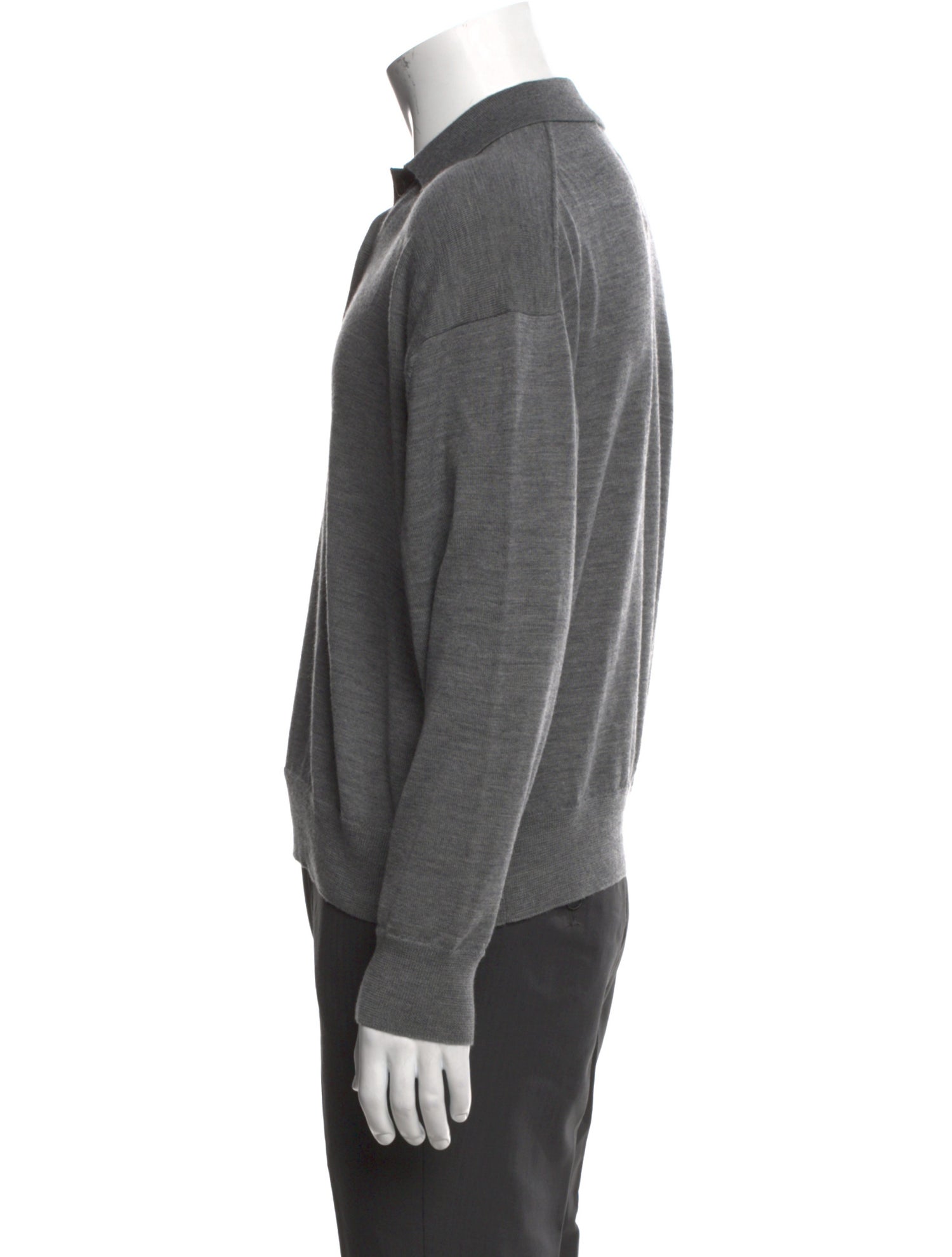 Anine Bing Collar Long Sleeve Polo Sweater