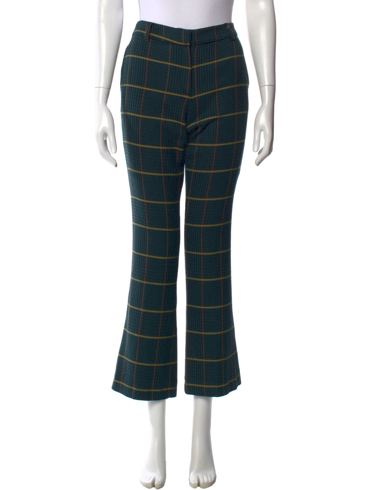 Anine Bing Plaid Print Wide Leg Pants