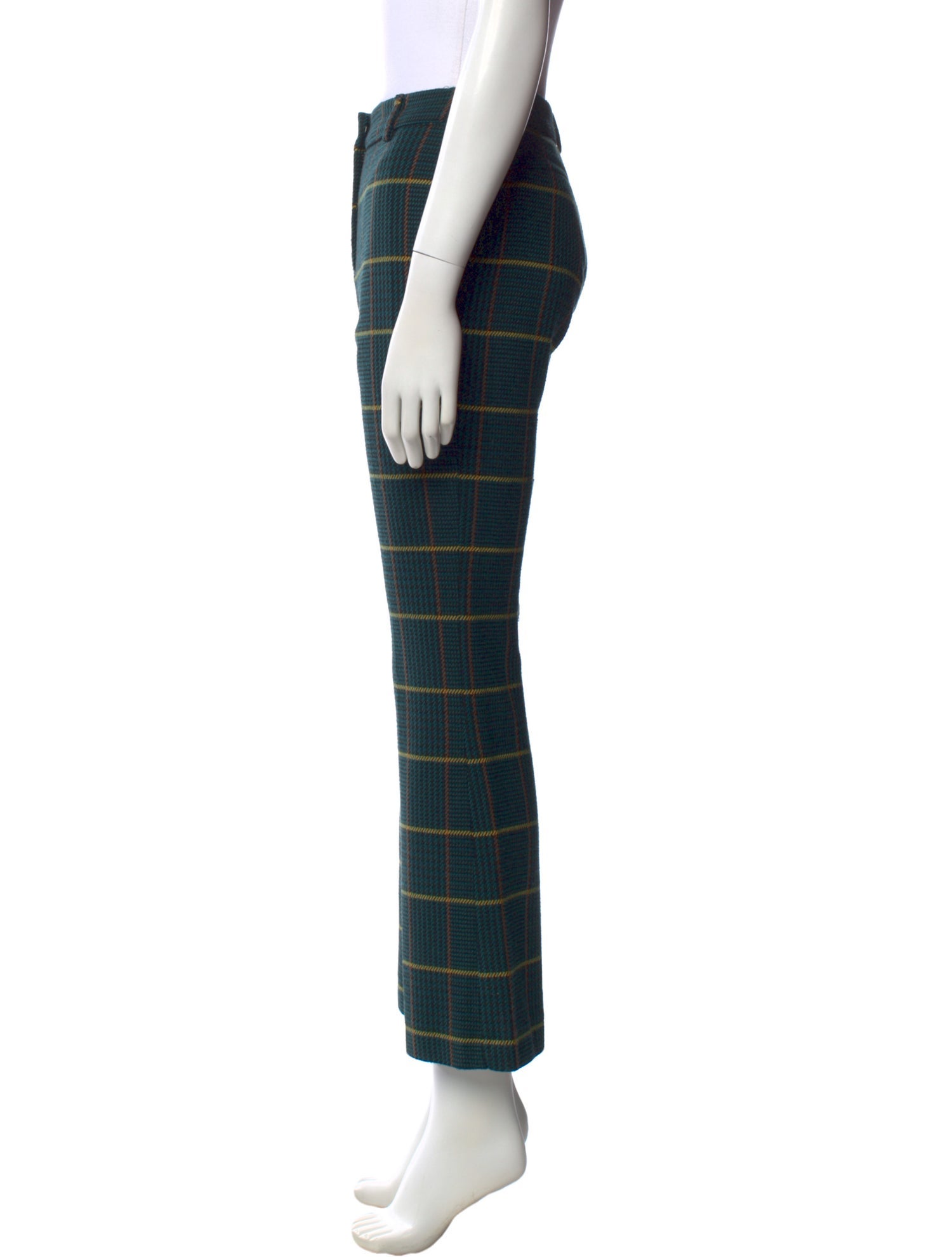 Anine Bing Plaid Print Wide Leg Pants