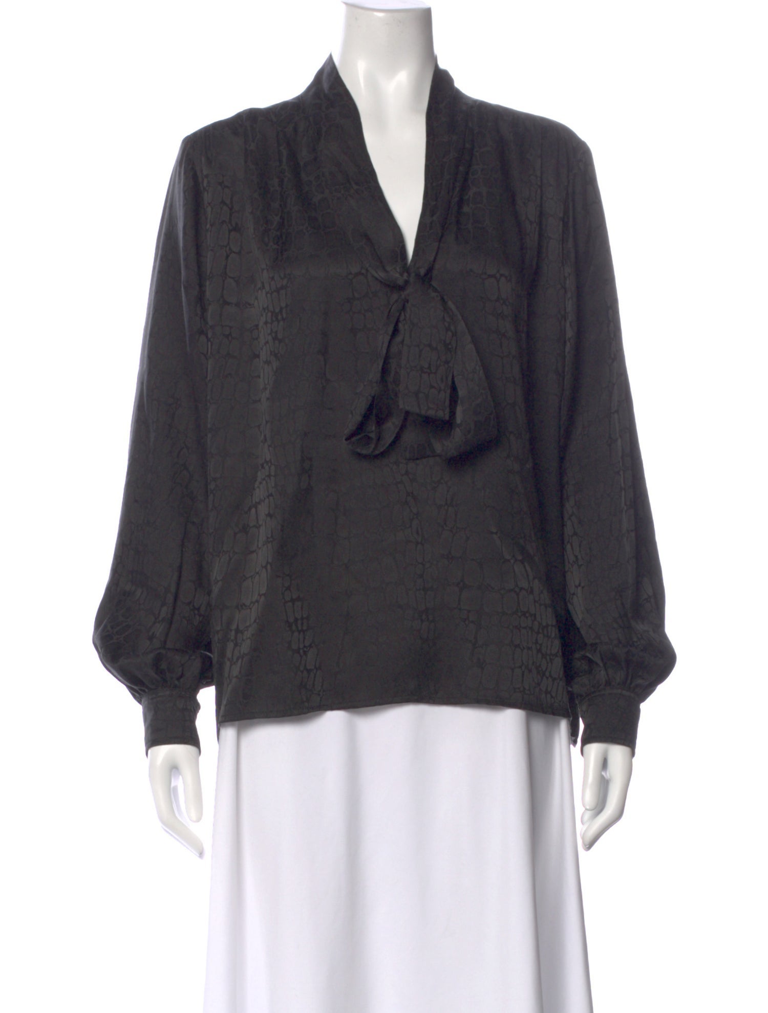 Anine Bing Silk Animal Print Blouse