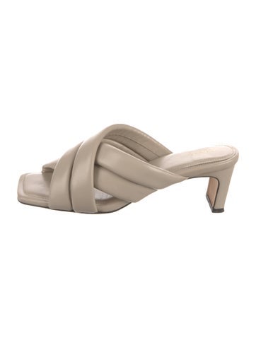 Pre-owned Anine Bing Leather Slides In Neutral
