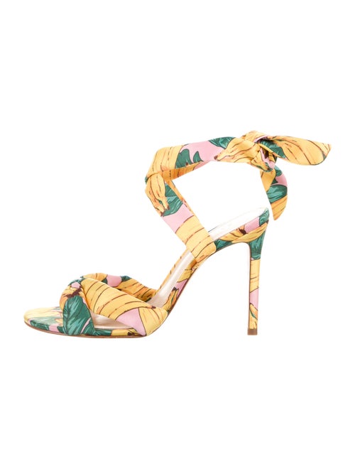 Schutz Floral Print Sandals Yellow