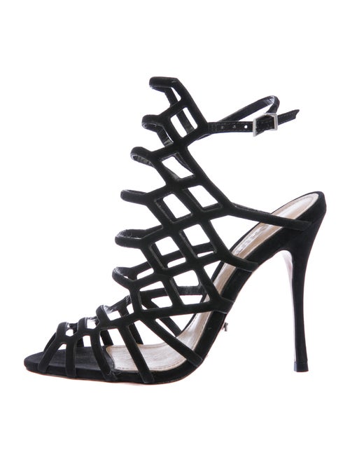 Schutz Suede Gladiator Sandals Black