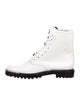 Schutz Patent Leather Crystal Embellishments Combat Boots