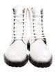 Schutz Patent Leather Crystal Embellishments Combat Boots