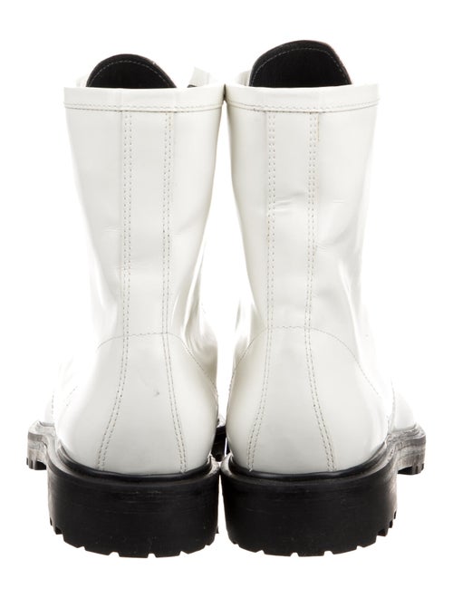 Schutz Patent Leather Crystal Embellishments Combat Boots