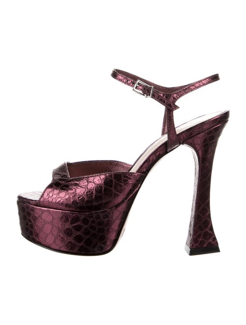 Schutz 2019 Embossed Slingback Sandals Metallic
