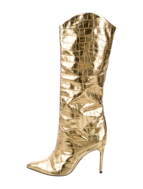 Schutz Leather Boots Gold