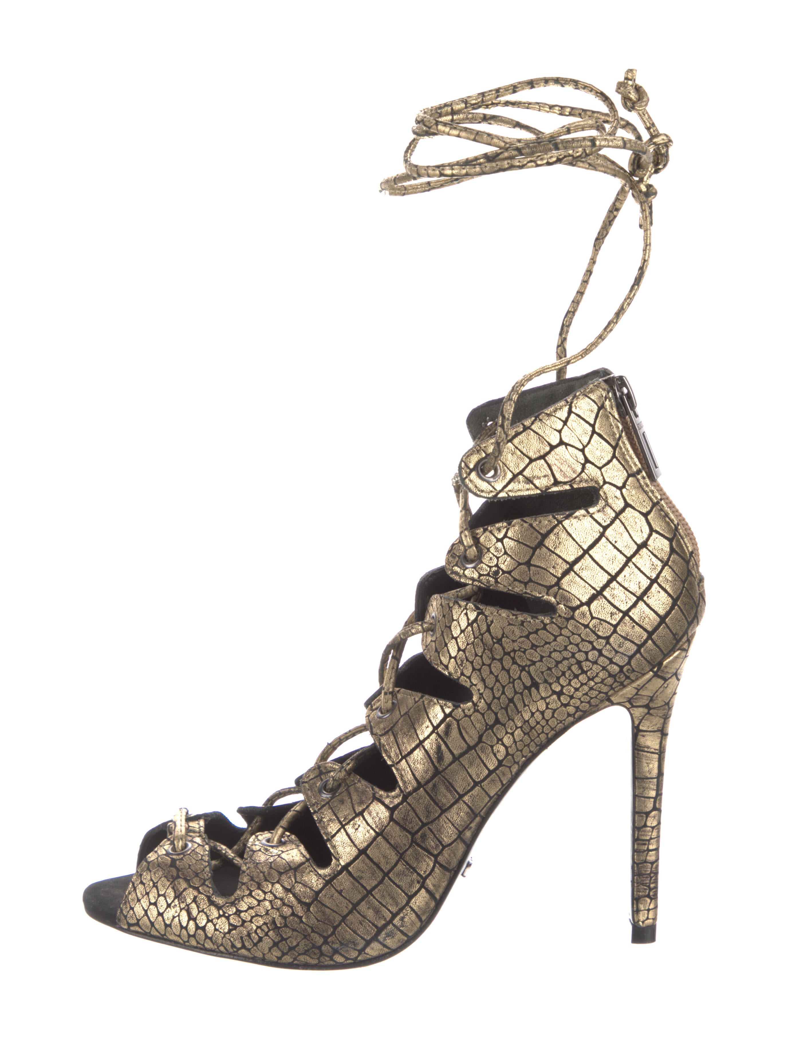 animal print lace up boots