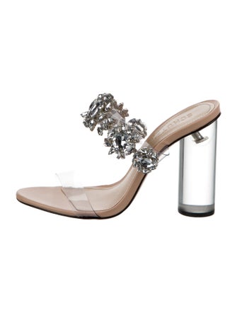 Schutz PVC Floral Print Slides