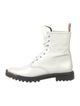 Schutz Leather Crystal Embellishments Combat Boots
