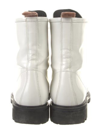 Schutz Leather Crystal Embellishments Combat Boots