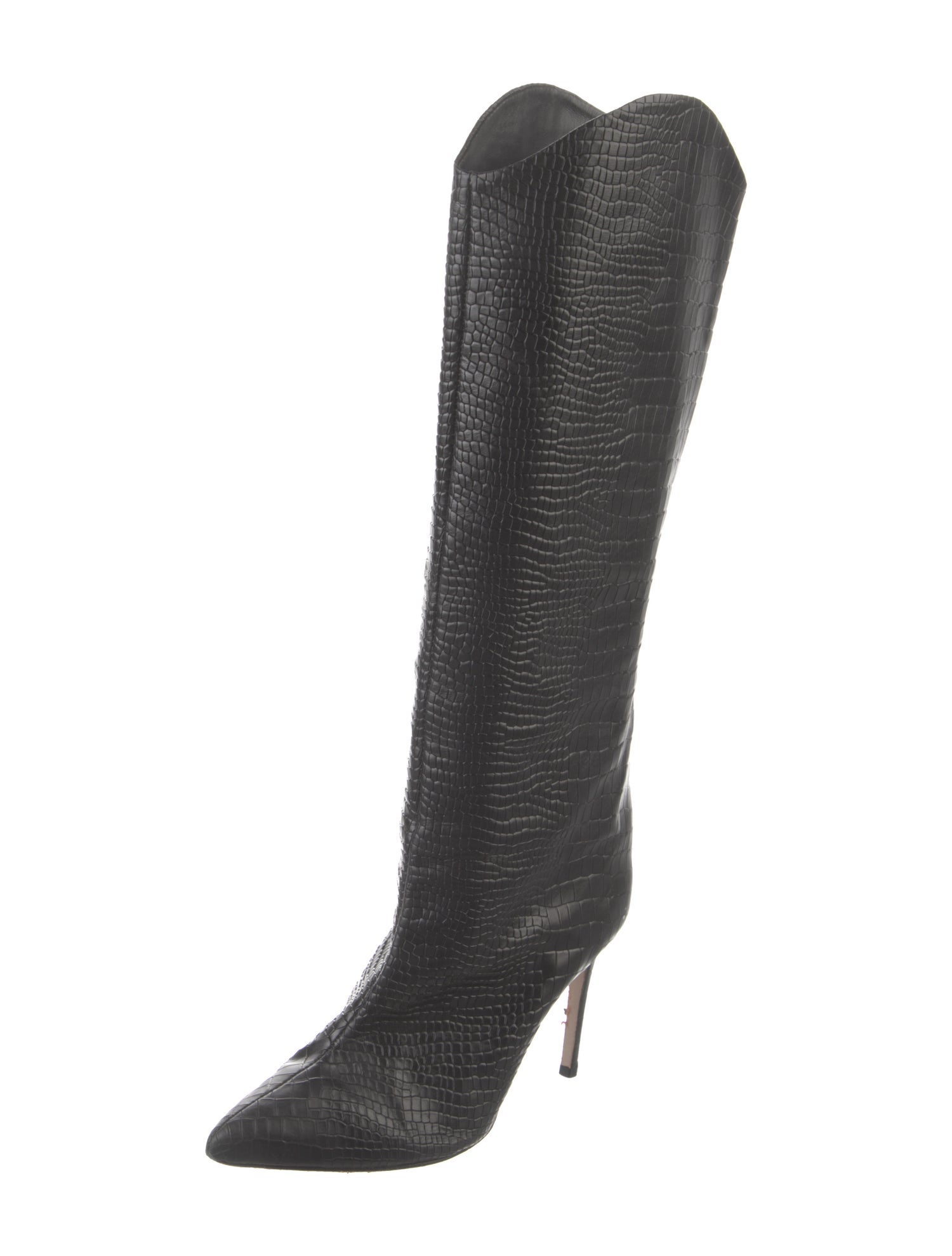 Schutz Crocodile Animal Print Boots