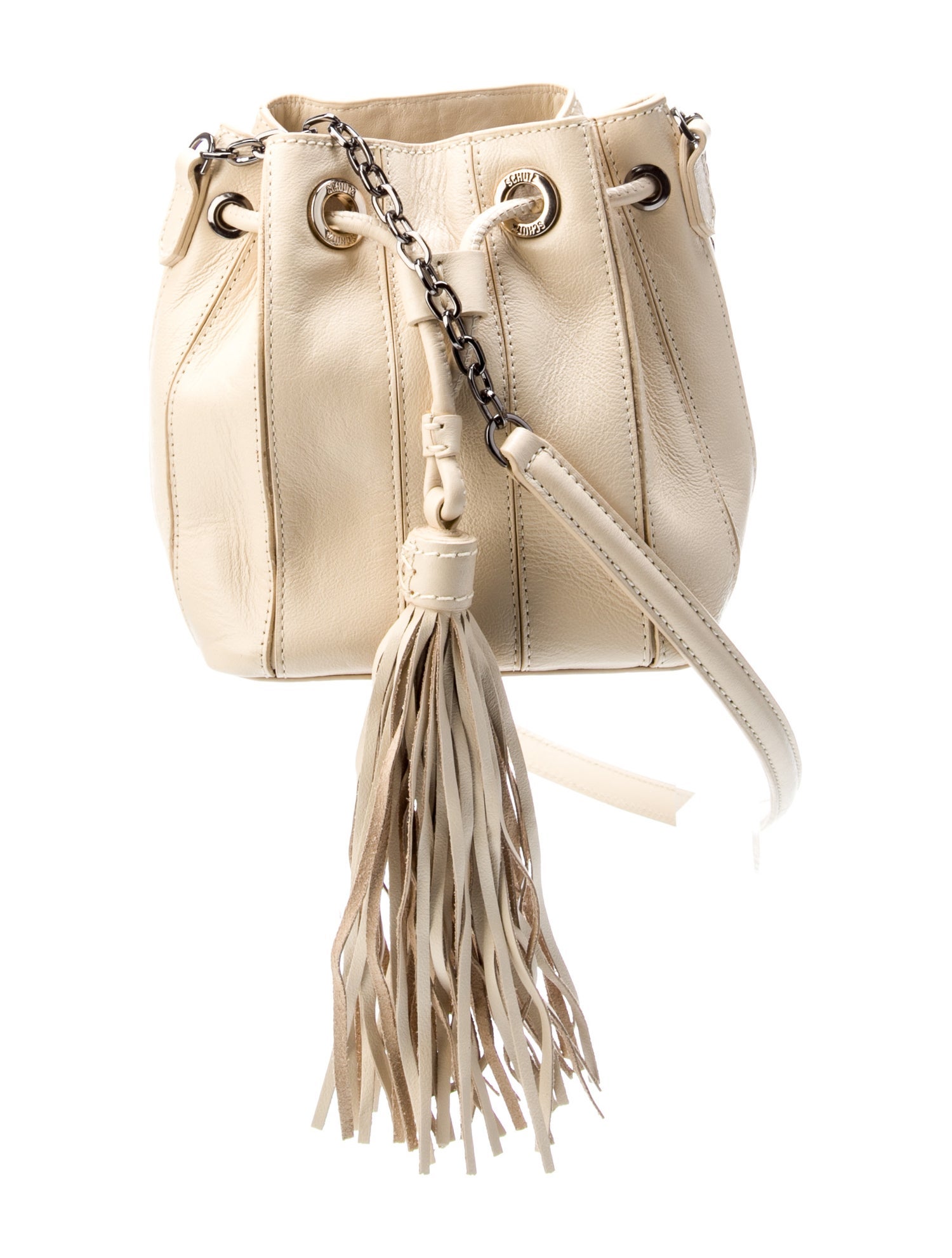 Schutz Leather Bucket Bag
